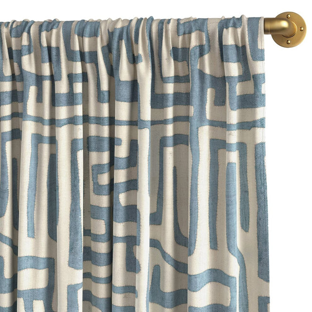 Indigo Classic Kuba Cloth Rod Pocket Curtain Curtains ADT 