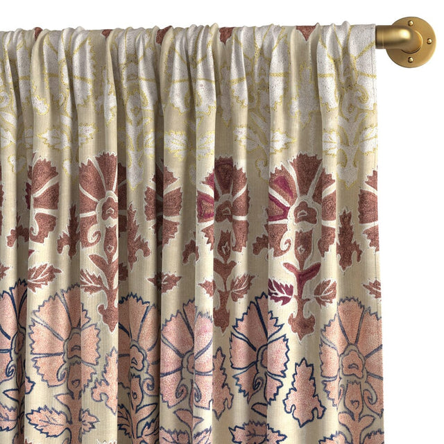 Blush Daisy Suzani Cloth Rod Pocket Curtain Curtains ADT 