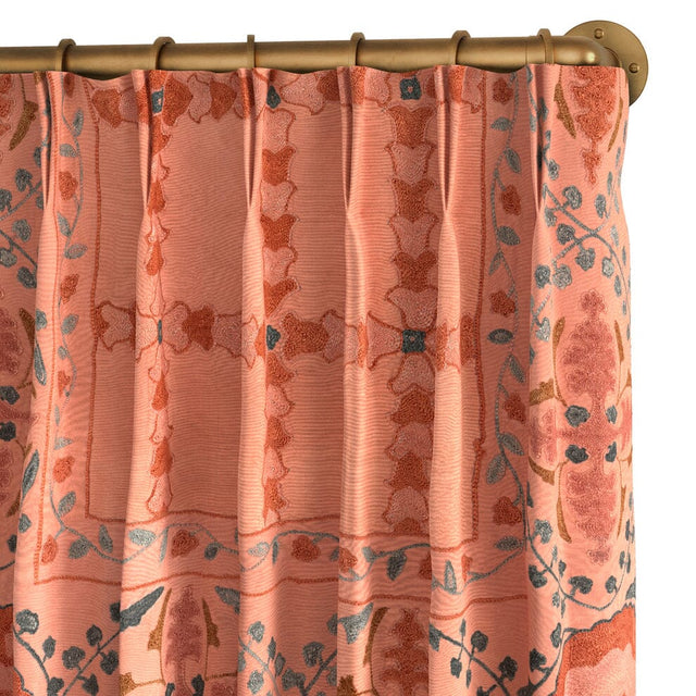 Coral Trellis Suzani French Pleat Curtain Curtains ADT 