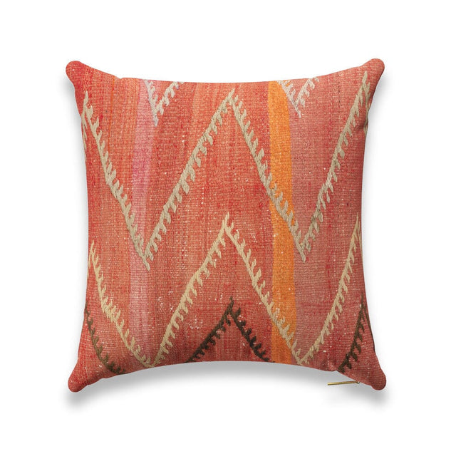 Rouge Chevron Kilim Pillow Pillow ADT 22" W x 22" H 