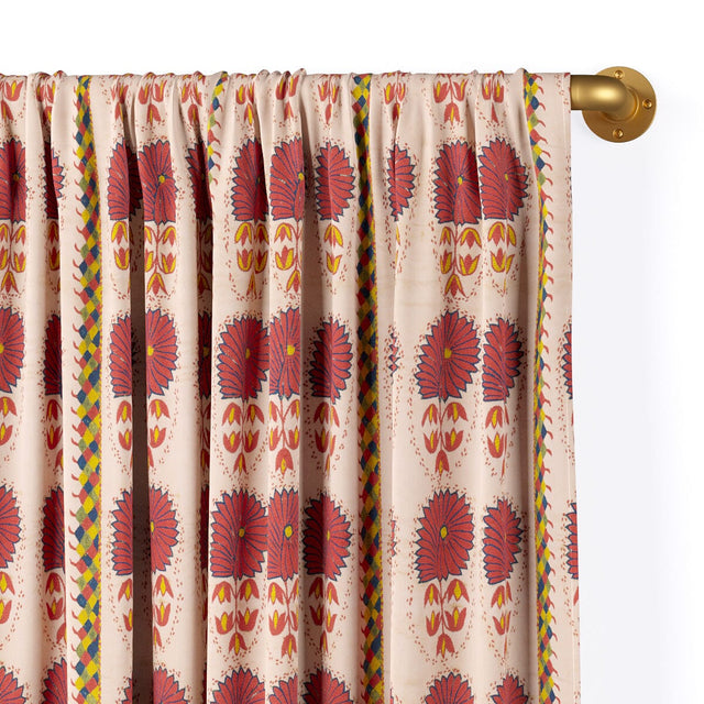 Fuchsia Daisy Suzani Rod Pocket Curtain Curtains St. Frank 84" Curtain Panel 