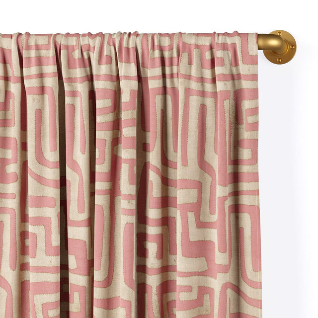 Terracotta Classic Kuba Cloth Rod Pocket Curtain Curtains St. Frank 96" Curtain Panel 