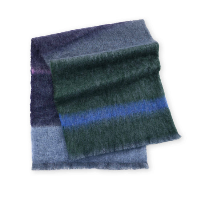 Olive Colorblock Mohair Throw Blanket St. Frank 