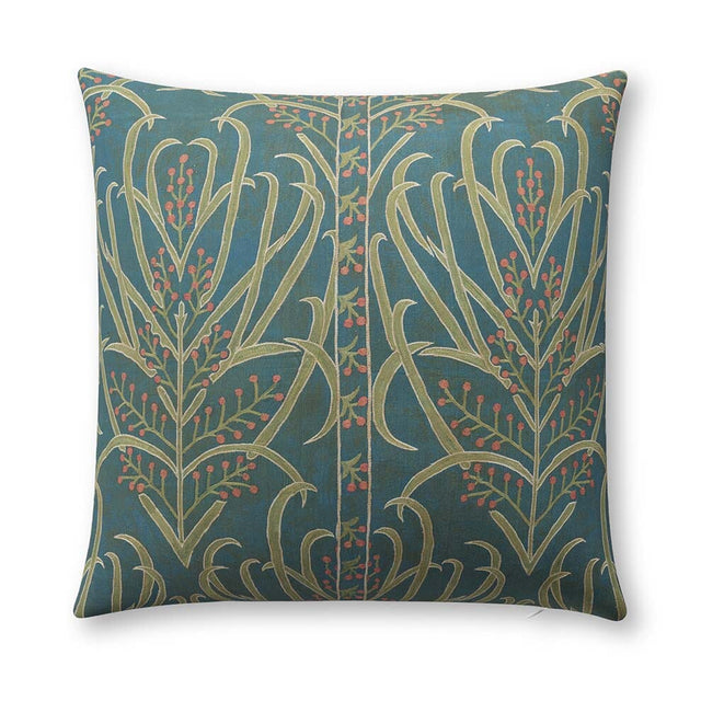 Teal Vines Suzani Outdoor Pillow Pillow ADT 22" W x 22" H 