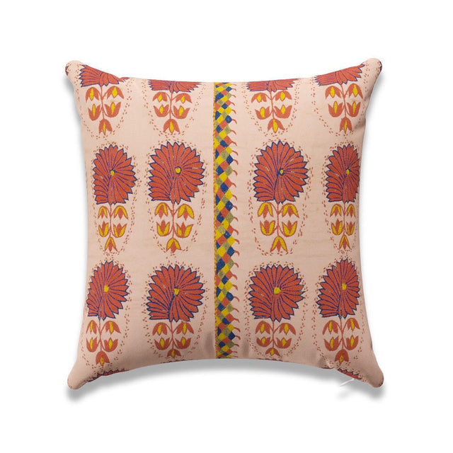 Fuchsia Daisy Suzani Outdoor Pillow Pillow ADT 22" W x 22" H 