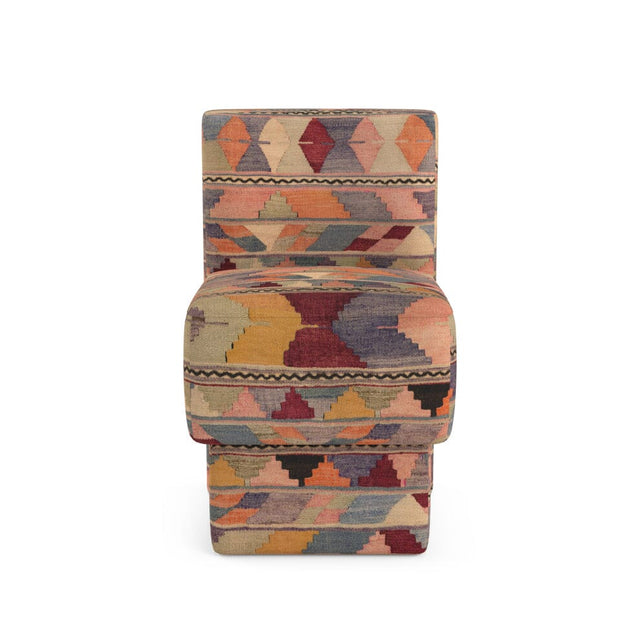Shell Psychedelic Kilim Anita Vanity Stool Furniture Revive Upholstered Base 
