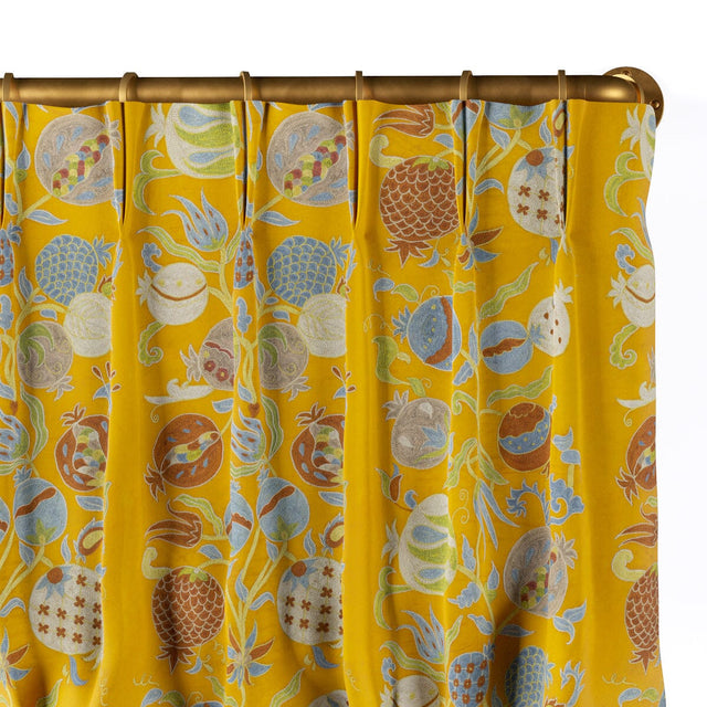 Golden Pomegranate Suzani French Pleat Curtain Curtains St. Frank 