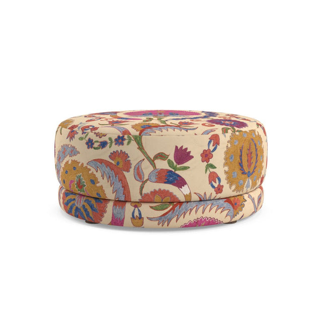 Bright Botanical Suzani Nico Large Ottoman Furniture Revive 