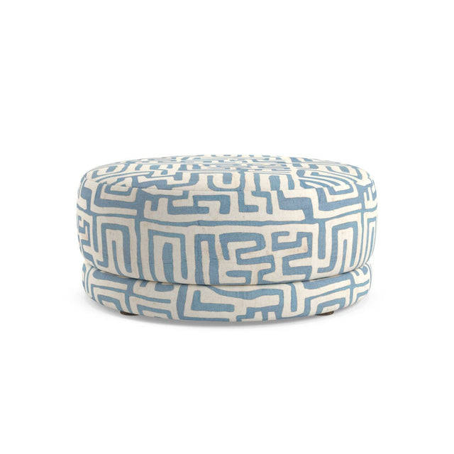 Indigo Classic Kuba Cloth Nico Large Ottoman Furniture Revive 