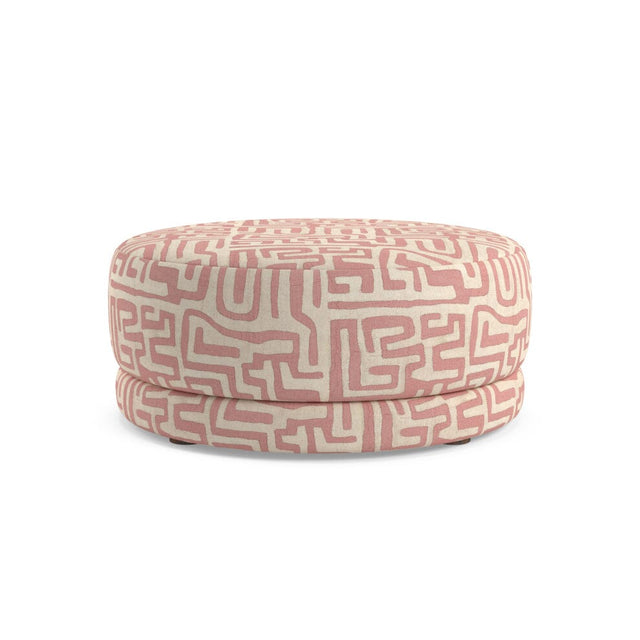 Terracotta Classic Kuba Cloth Nico Large Ottoman Furniture Revive 