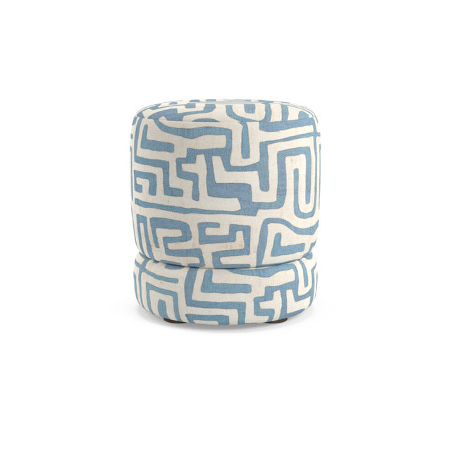 Indigo Classic Kuba Cloth Nico Small Ottoman Furniture Revive 