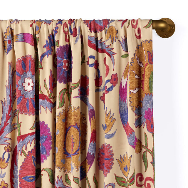 Bright Botanical Suzani Rod Pocket Curtain Curtains St. Frank 