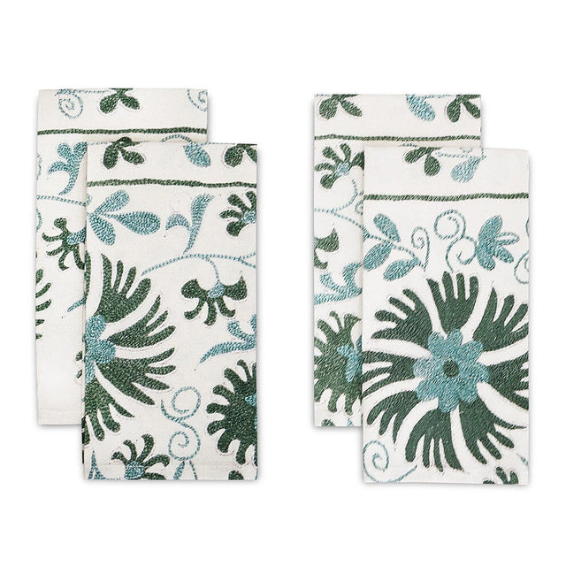 Sage Ribbon Suzani Napkin Table Linens St. Frank 