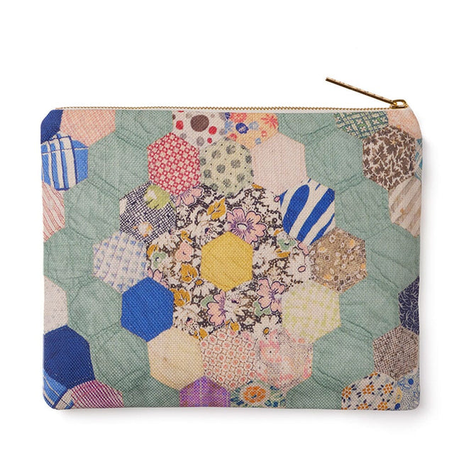 Teal Diamond Quilt Zip Pouch Travel Accessories St. Frank 