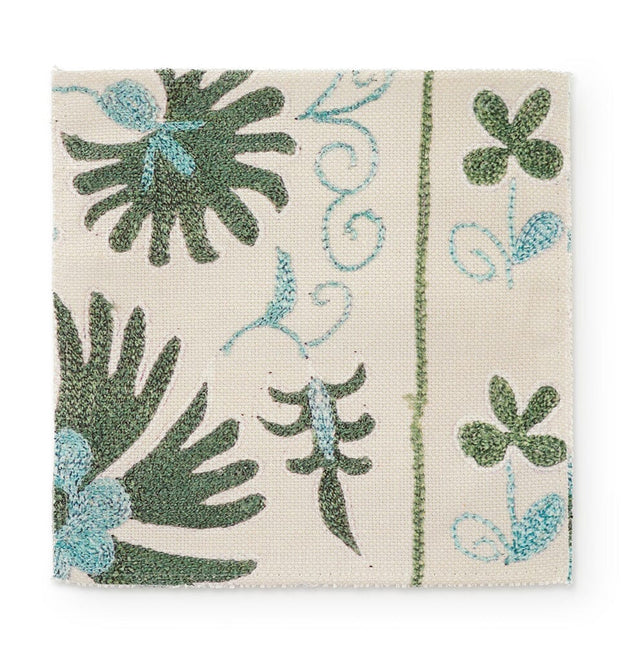 Sage Ribbon Suzani Fabric Fabric by the Yard St. Frank 