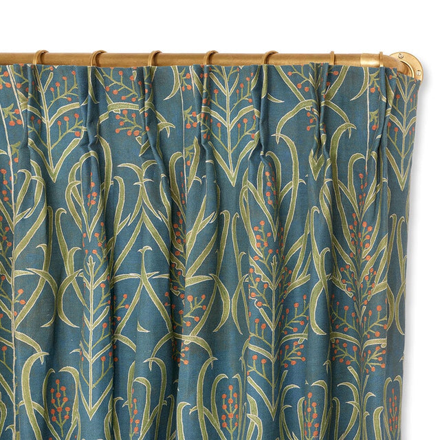 Teal Vines Suzani French Pleat Curtain Curtains St. Frank 