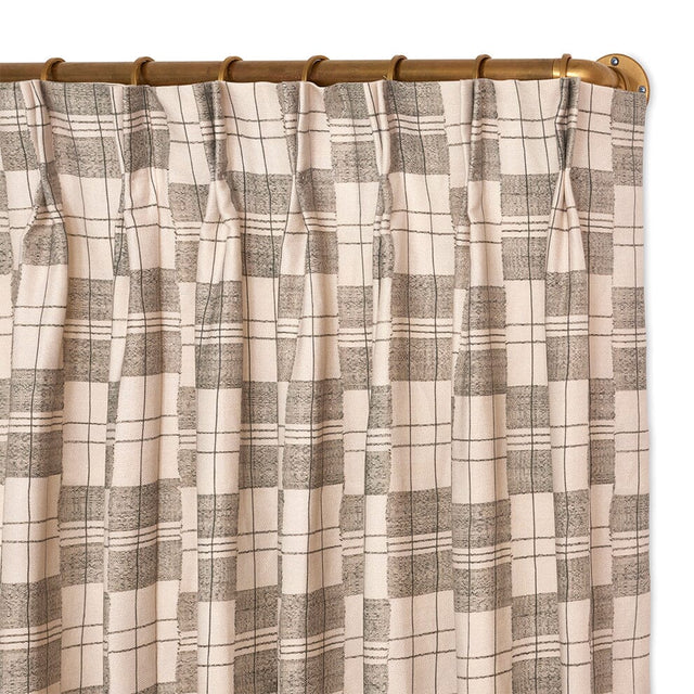 Charcoal Plaid Mossi French Pleat Curtain Curtains St. Frank 