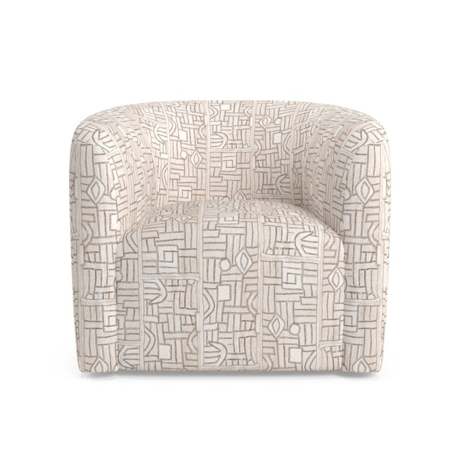 Ecru Maze Kuba Cloth Esther Swivel Chair Furniture Revive 