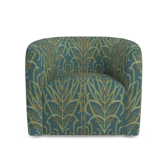 Teal Vines Suzani Esther Swivel Chair Furniture Revive 