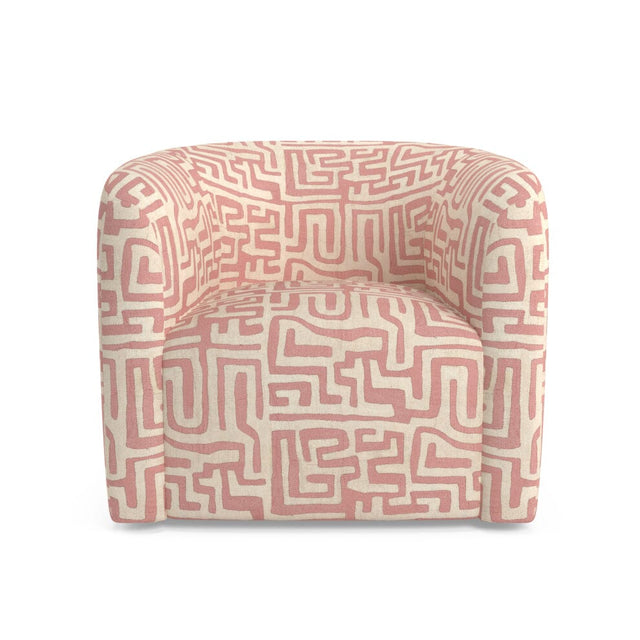 Terracotta Classic Kuba Cloth Esther Swivel Chair Furniture Revive 