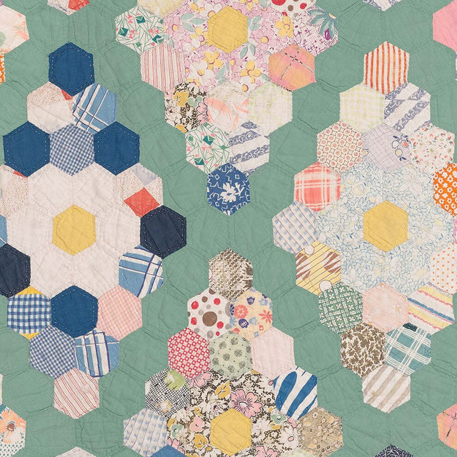 Teal Diamond Quilt Wallpaper Yardage St. Frank 