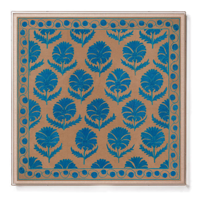 Turquoise Daisy Suzani Sublime Framed Print Print St. Frank 