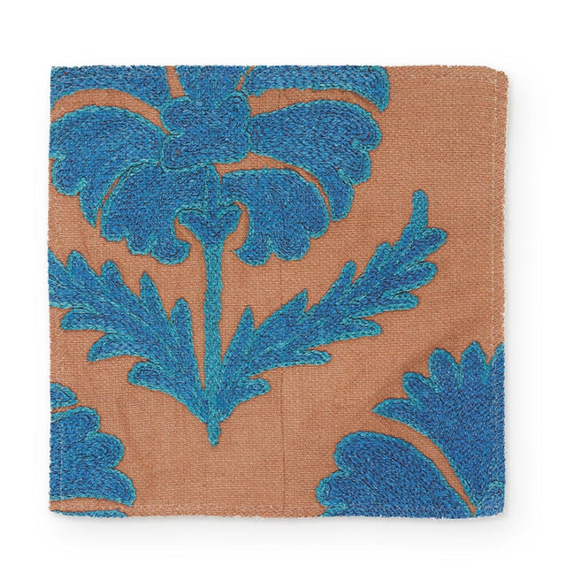 Turquoise Daisy Suzani Fabric Fabric by the Yard St. Frank 