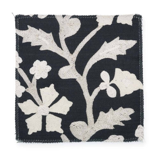 Black Tree of Life Suzani Outdoor Performance Fabric Fabric by the Yard ADT 