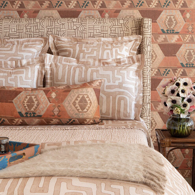 Blush Classic Kuba Cloth Sheet Set