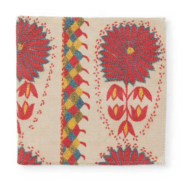 Fuchsia Daisy Suzani Outdoor Performance Fabric Swatch Swatch ADT 