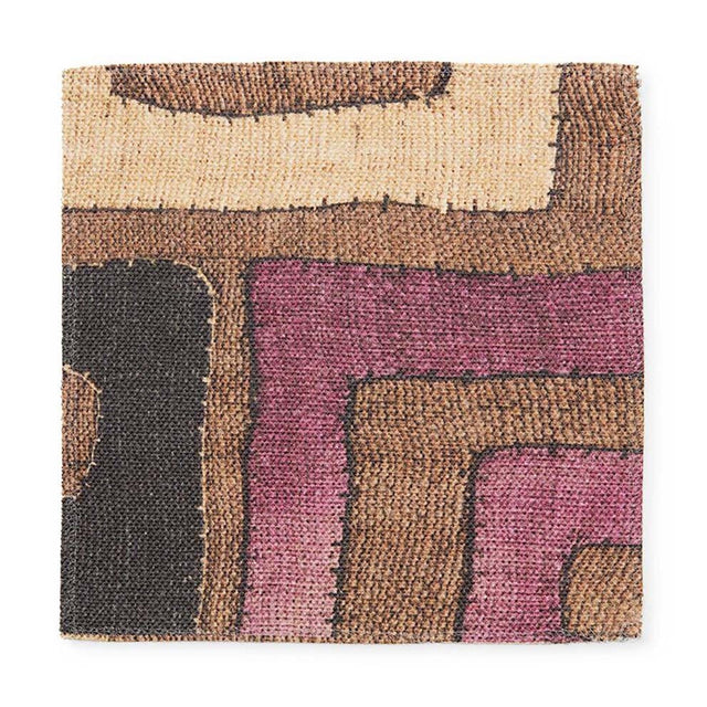 Plum Patchwork Kuba Cloth Outdoor Performance Fabric Swatch Swatch ADT 