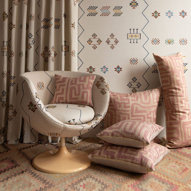 Terracotta Classic Kuba Cloth Pillow