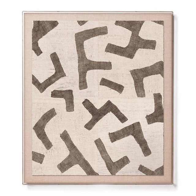 Ecru Figures Kuba Cloth Accent Framed Print Print St. Frank 