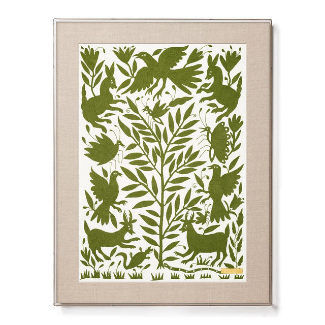 Green Otomí - Accent Framed Textile Textile Mexico 