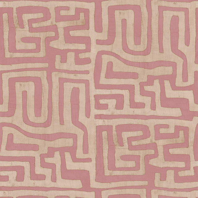 Terracotta Classic Kuba Cloth - Wallpaper Yardage St. Frank 