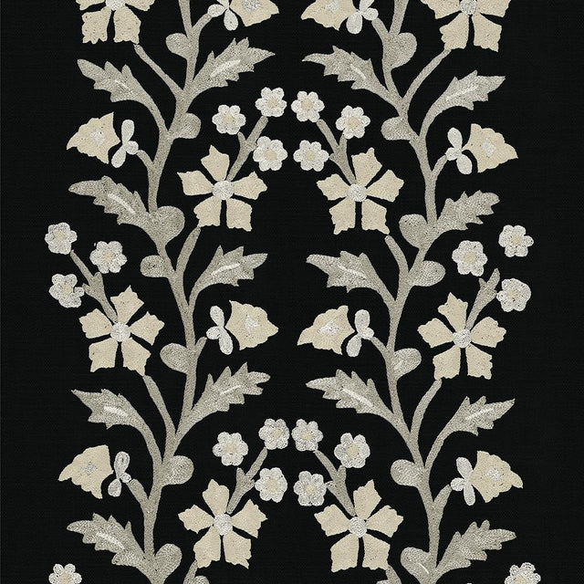 Black Tree of Life Suzani - Wallpaper Yardage St. Frank 