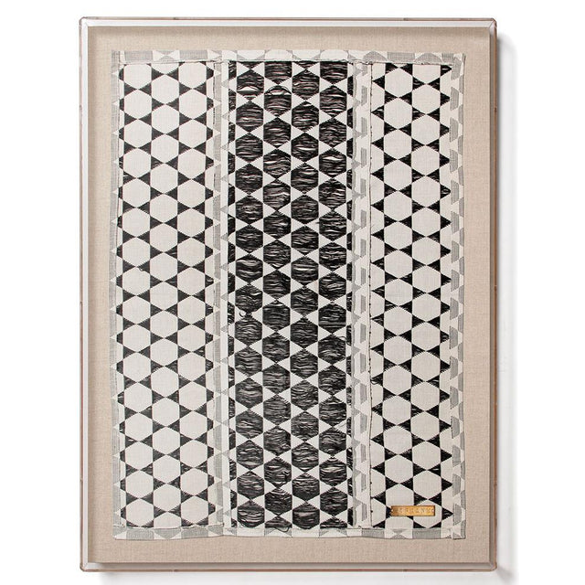 Biddew Noir - Accent Framed Textile Textile Senegal Lucite - 29.5" x 39.5" 