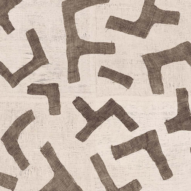 Ecru Figures Kuba Cloth - Wallpaper Yardage St. Frank 