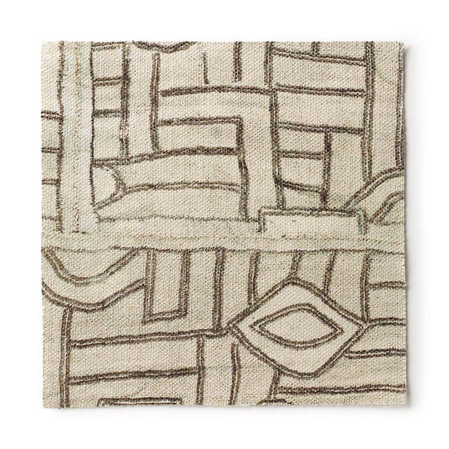 Ecru Maze Kuba Cloth - Fabric Fabric by the Yard St. Frank 